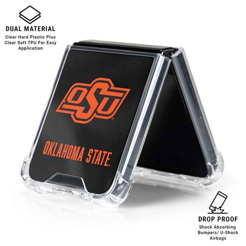 Oklahoma State University Black Jersey Galaxy Z Flip6 Clear Case